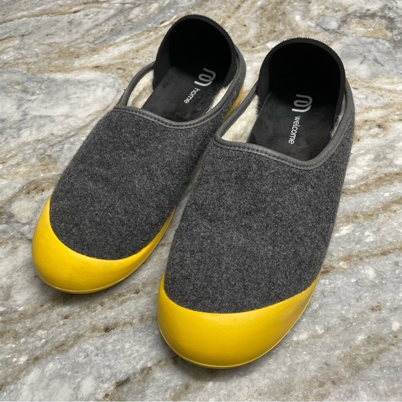 MAHABIS Classic Gray Wool Slippers Removable insole EU45 US Mens 11-11.5 - Picture 1 of 10